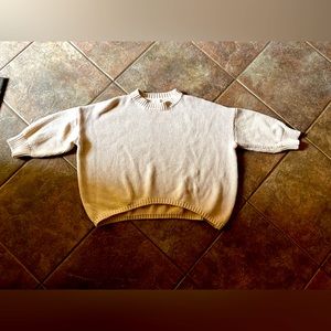 Oversized Crop Cream Knit Sweater